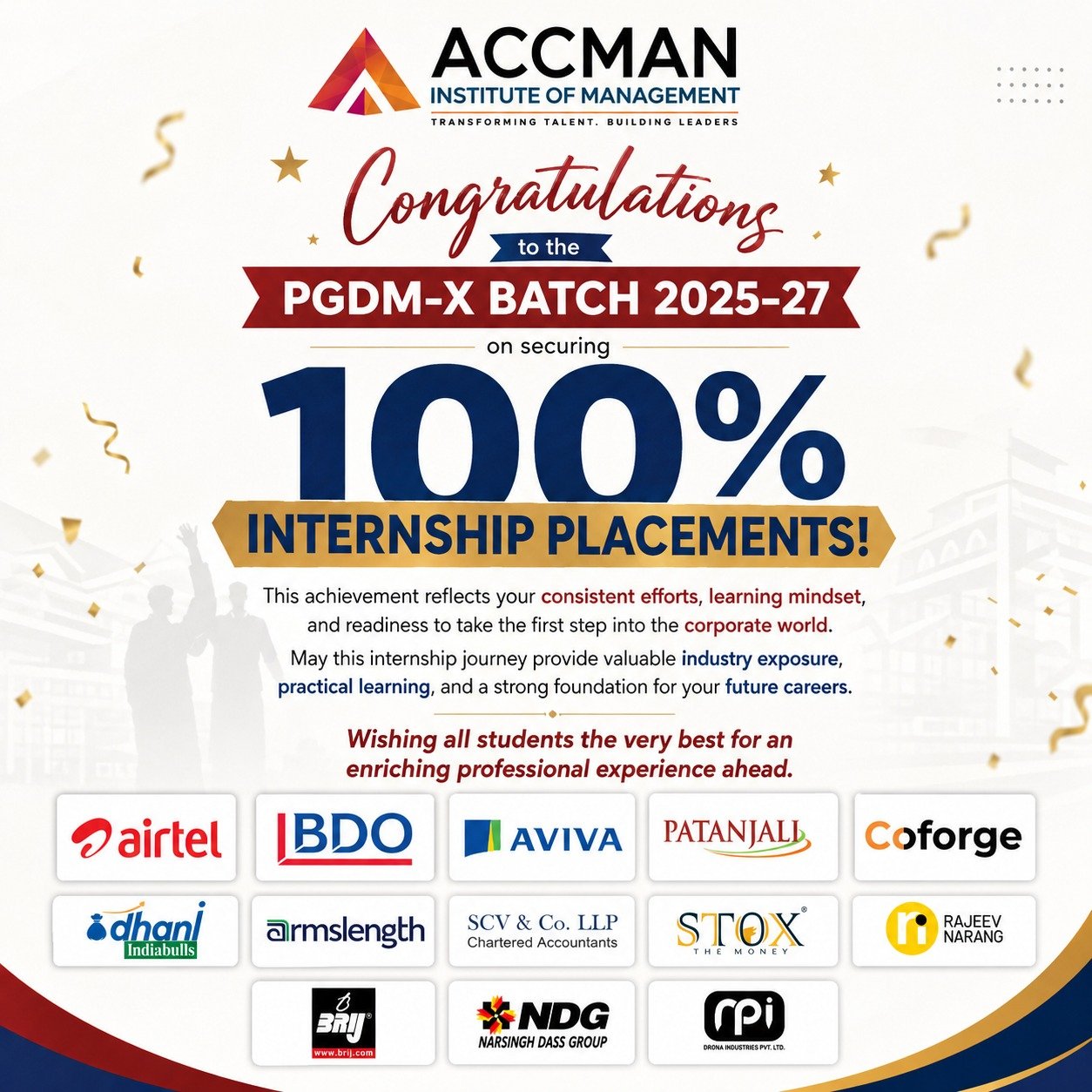 PGDM-X 100% Placement